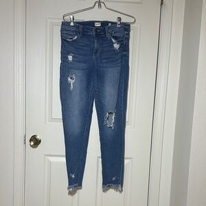 Sneak Peek Distressed Skinny Jeans in Blue